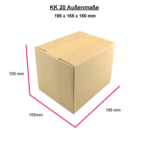 Karton 1 wellig 190x150x140 mm Paket XS: DPD, GLS - KK 20