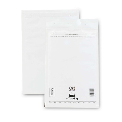 100 Luftpolstertaschen 170x225 mm DIN A5 Versandtaschen gepolstert, Weiß - C/3 (officeking)