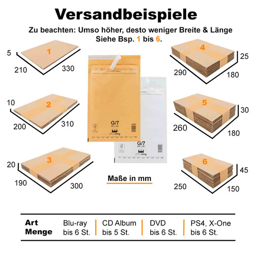 Weiß DIN B5+ Briefumschlag Beste Qualität E/5 Luftpolstertaschen Versandtaschen Umschläge 100 Stück Gr 220 x 265 mm