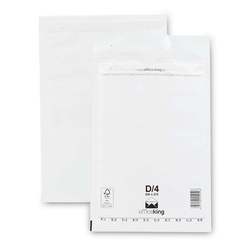 100 Luftpolstertaschen 200x275 mm DIN B5 Versandtaschen gepolstert, Weiß - D/4 (officeking)