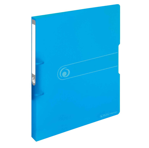 Herlitz Ringbuch A4, 2 Ringe, 2,7cm Rücken, 16mm Füllhöhe transparent-blau