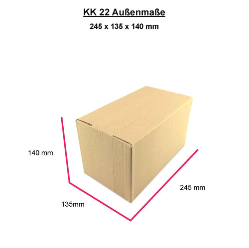 Karton 1 wellig 240x130x130 mm Versand Paket - KK 22