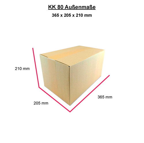 Karton 1 wellig 360x200x200 mm Versand Paket - KK 80
