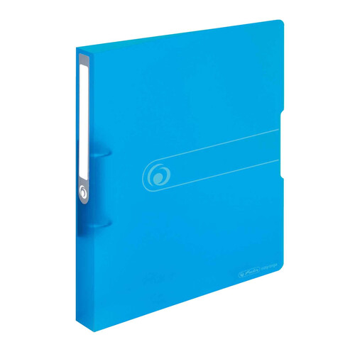 Herlitz Ringbuch A4, 2 Ringe, 3,8cm Rücken, 25mm Füllhöhe transparent-blau