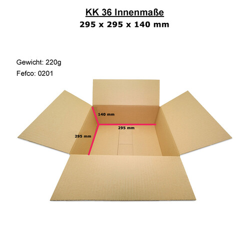 Karton quadratisch 1 wellig 300x300x150 mm Versand Paket - KK 36