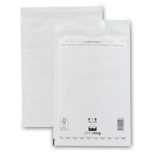 100 Luftpolstertaschen 240x350 mm  DIN A4+ Versandtaschen gepolstert, Weiß - F/6 (officeking)