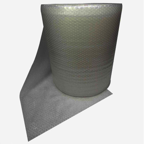 Luftpolsterfolie 100m x 50cm breit 45my 2-lagig auf Rolle Recycling, Grau