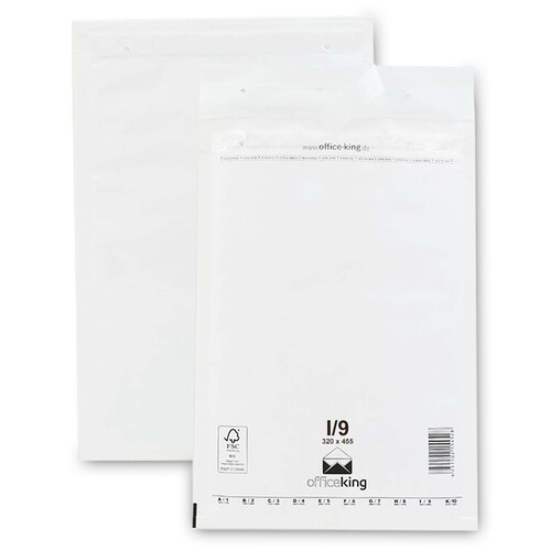 50 Luftpolstertaschen 320x455 mm  DIN A3 Versandtaschen gepolstert, Weiß - I/9 (officeking)