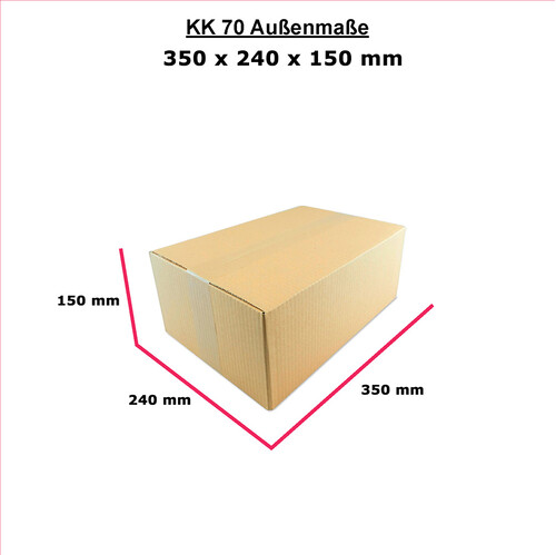Karton 1 wellig 350x240x150 mm Paket S: DPD, GLS, Hermes - KK 70