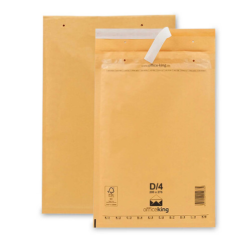 100 Luftpolstertaschen 200x275 mm  DIN B5 / C5+ Versandtaschen gepolstert, Braun - D/4 (officeking)