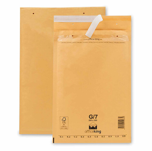 100 Luftpolstertaschen 250x350 mm  DIN A4+ C4 Versandtaschen gepolstert, Braun - G/7 (officeking)