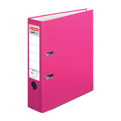 Herlitz Ordner maX.file prot. A4 8cm Pink PP-Folienbezug Wechselfenster