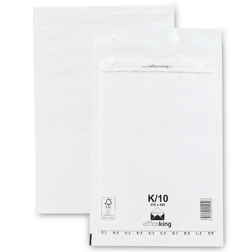 50 Luftpolstertaschen 370x480 mm  DIN A3+ C3 Versandtaschen gepolstert, Weiß - K/10 (officeking)
