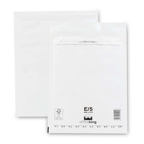 100 Luftpolstertaschen 240x275 mm  DIN B5+ Versandtaschen gepolstert, Weiß - E/5 (officeking)