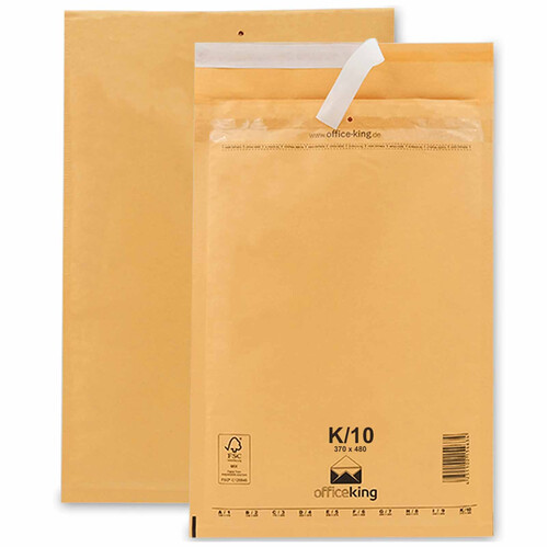 50 Luftpolstertaschen 370x480 mm  DIN A3+ C3 Versandtaschen gepolstert, Braun - K/10 (officeking)