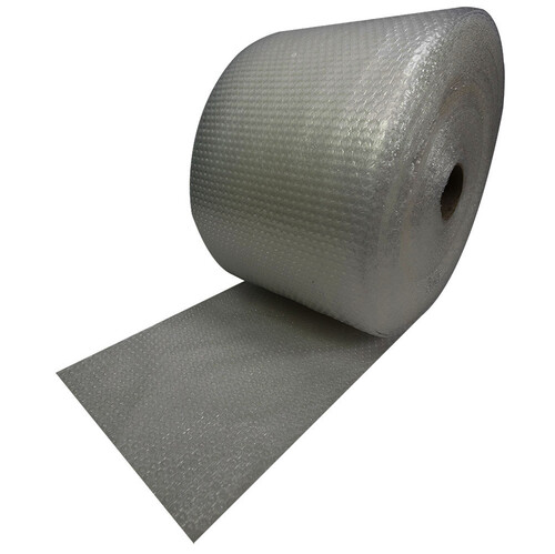 Luftpolsterfolie 100m x 30cm breit 45my 2-lagig auf Rolle Recycling, Grau