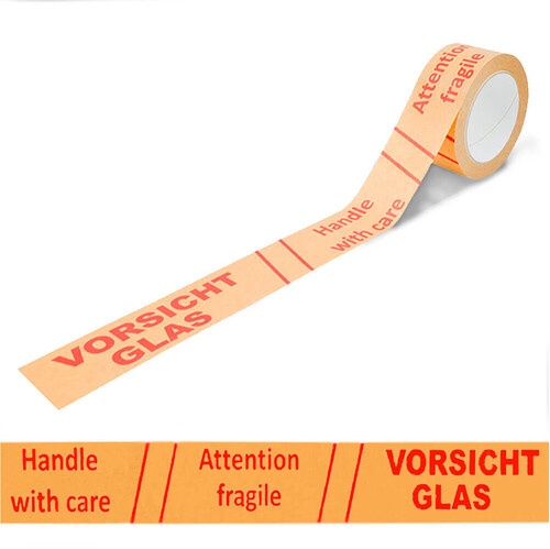 Vorsicht Glas Papierklebeband Handle with Care 50 m