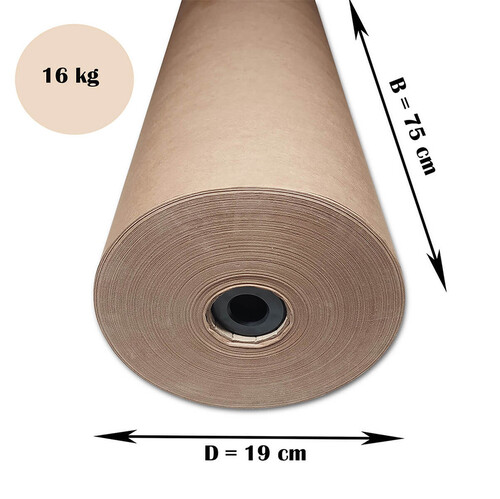 Kraftpapier 300 m x 75 cm auf Rolle 70g/m² Packpapier